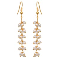 Fine Quality Pearl Beaded Earrings In Yellow Gold Plating CE-1136 photo 1