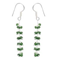 Green Tourmaline Zircon Beads Dangle Drop Style Earrings CE-1138 photo 1