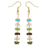 Multi Color Zircon Beads Dangle Drop Style Earrings CE-1142 photo 1