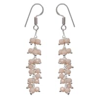 Pink Opal Color Zircon Beads Dangle Drop Style Earrings CE-1150 photo 1