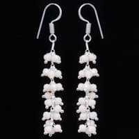 Pink Opal Color Zircon Beads Dangle Drop Style Earrings CE-1150 photo 4