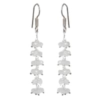 White Moonstone Zircon Beads Dangle Drop Style Earrings CE-1152 photo 2
