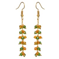 T-Savorite & Citrine Color Zircon Beads Dangle Style Earrings CE-1153 photo 1