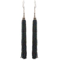 Peacock Neck Color Zircon Beads Dangle Drop Style Earrings CE-1157 photo 6