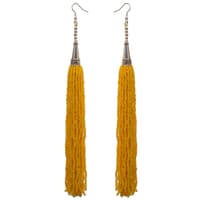 Yellow Color Zircon Beads Dangle Drop Style Earrings CE-1160 photo 2