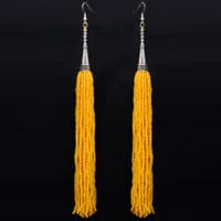 Yellow Color Zircon Beads Dangle Drop Style Earrings CE-1160 photo 6