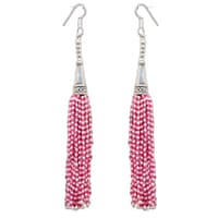 Pearl & Pink Tourmaline Zircon Beads Dangle Style Earrings CE-1168 photo 1