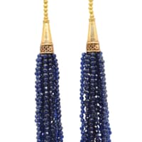 Blue Sapphire Color Zircon Beads Dangle Style Earrings CE-1169 photo 4