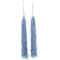 Turquoise & Jasper Color Zircon Beads Dangle Style Earrings CE-1171 photo 1