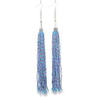 Turquoise & Jasper Color Zircon Beads Dangle Style Earrings CE-1171 photo 3