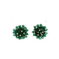 Emerald Green Color Zircon Beads Studs CE-1176 photo 1