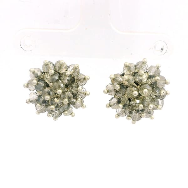 Black Rutile Color Zircon Beads Studs CE-1177