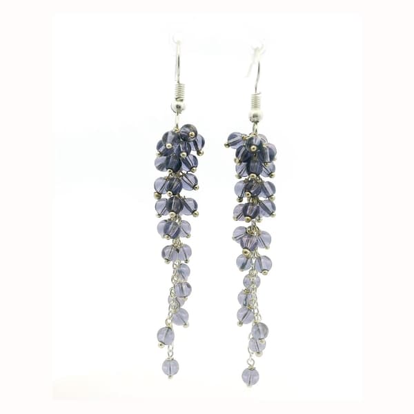 Tanzanite Color Zircon Beads Earrings CE-1183