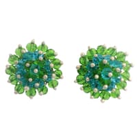 Peridot & Blue Topaz Beaded Stud Style Earrings photo 1