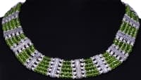 Peridot Green Color Zircon & Silver Beads Necklace Set For Women-Cn1003 photo 1