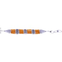Citrine Color Zircon & Silver Beads Necklace Set For Women-Cn1004 photo 3