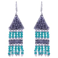Electric Green Color Zircon & Silver Beads Necklace Set For Women-Cn1005 photo 2