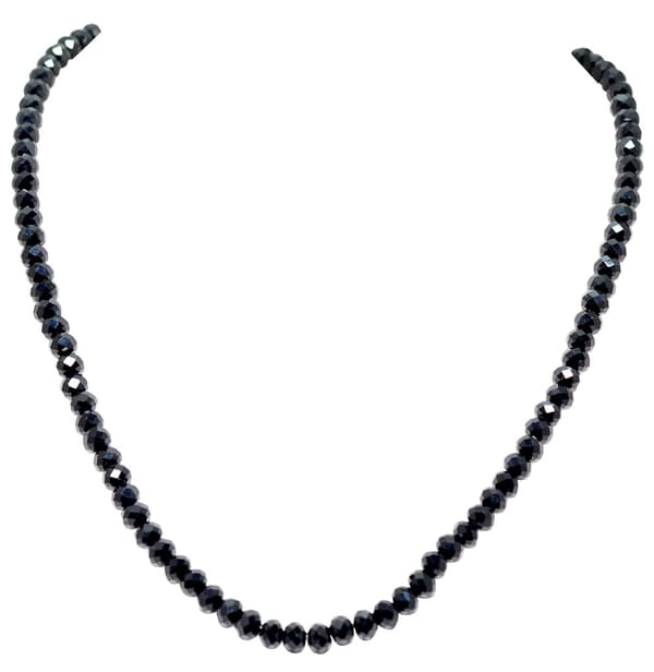 Black Spinel Color Zircon Necklace With Silver Clasp For Women -Cn1007