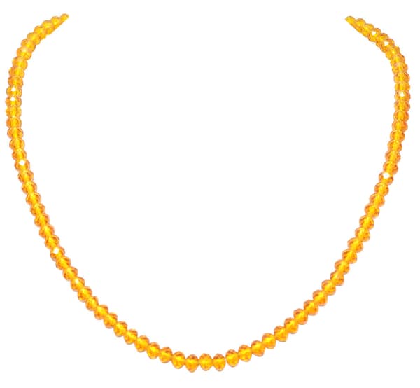 Citrine Color Zircon Bead Necklacefor Women-Cn1008