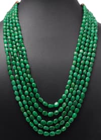 5 Rows Emerald Oval Beads Necklace NP1001 photo 3