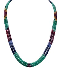 2 Layer Multi Color Precious Gemstone Beads Necklace NP1003 photo 1