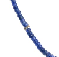 1 Line Blue Sapphire Gemstone Beads Necklace NP1004 photo 2