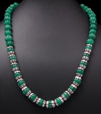 Genuine Emerald Gemstone Beads Necklace NP1008 photo 3