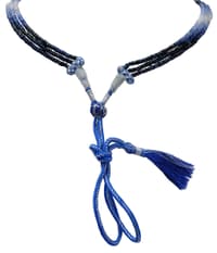 Multiple Layer Natural Blue Sapphire Faceted Beads Necklace NP1018 photo 4