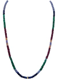 Natural Gemstone Multi Color Precious Beads Necklace NP1019 photo 1
