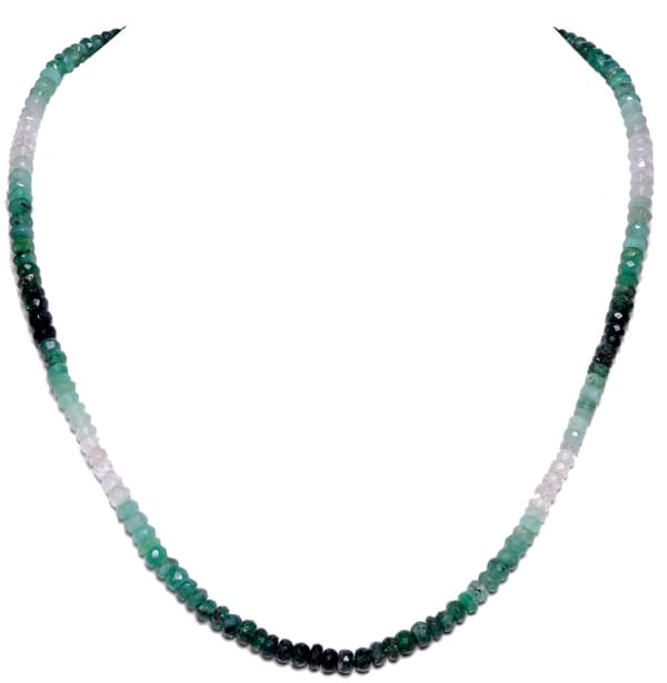 Emerald Gemstone Faceted Beads Necklace NP1020