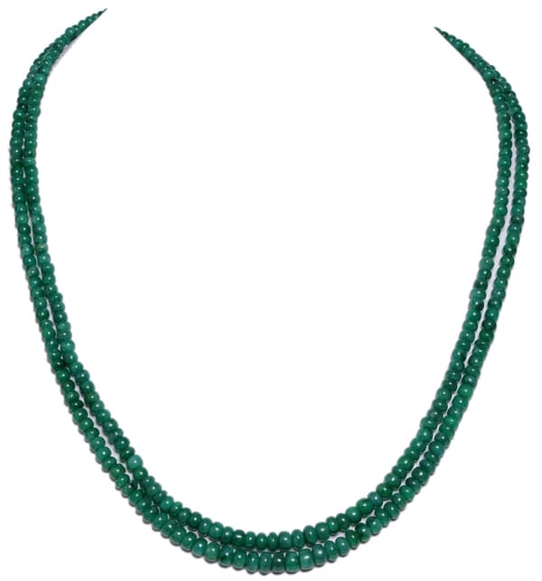 2 Layer Emerald Plain Beads Necklace NP1033