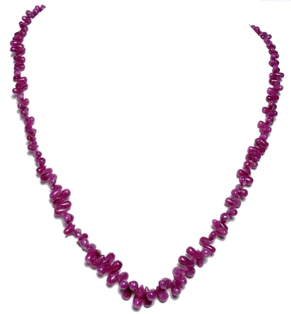 Rarest Natural Genuine Ruby Gemstone Smooth Drops Necklace NP1037