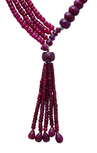 Ruby Beads & Drop Necklace With .925 Sterling Silver Elements NP1061 photo 2