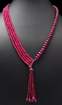 Ruby Beads & Drop Necklace With .925 Sterling Silver Elements NP1061 photo 3