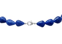 Hand Carved Blue Sapphire Gemstone Drop Shape Beads Necklace NP1074 photo 4
