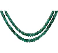2 Layers of Natural Emerald Gemstone Round Faceted Beads Strand NP1078 photo 2