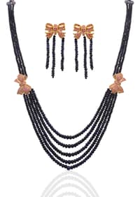 Natural Sapphire Beads Necklace Earrings & Bracelet NP1094 photo 1