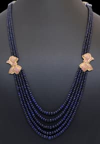 Natural Sapphire Beads Necklace Earrings & Bracelet NP1094 photo 4