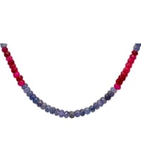 Blue Sapphire & Ruby Gemstone Faceted Beads Necklace NP1099 photo 2