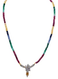 Emerald Ruby Sapphire Gemstone Faceted Beads With Sterling Silver Pendant NP1169 photo 1