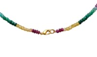 Emerald Ruby Sapphire Gemstone Faceted Beads With Sterling Silver Pendant NP1169 photo 4