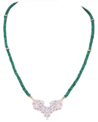 Tanmaniya Attached With Emerald Gemstone Smooth Round Beads NP1172 photo 1