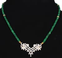 Tanmaniya Attached With Emerald Gemstone Smooth Round Beads NP1172 photo 2
