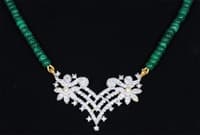 Tanmaniya Attached With Emerald Gemstone Smooth Round Beads NP1172 photo 3