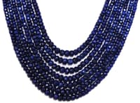 7 Layers of Blue Sapphire Gemstone Faceted Beads Necklace NP1198 photo 3