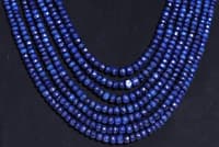 7 Layers of Blue Sapphire Gemstone Faceted Beads Necklace NP1198 photo 4