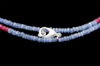 2 Layers of Ruby & Blue Sapphire Gemstone Faceted Beads Necklace NP1201 photo 3