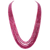 6 Layers Ruby Gemstone Faceted Beads Necklace NP1211 photo 1