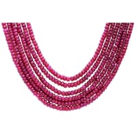 6 Layers Ruby Gemstone Faceted Beads Necklace NP1211 photo 2