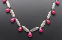 Emerald & Ruby Gemstone With Elements Necklace NP1220 photo 3